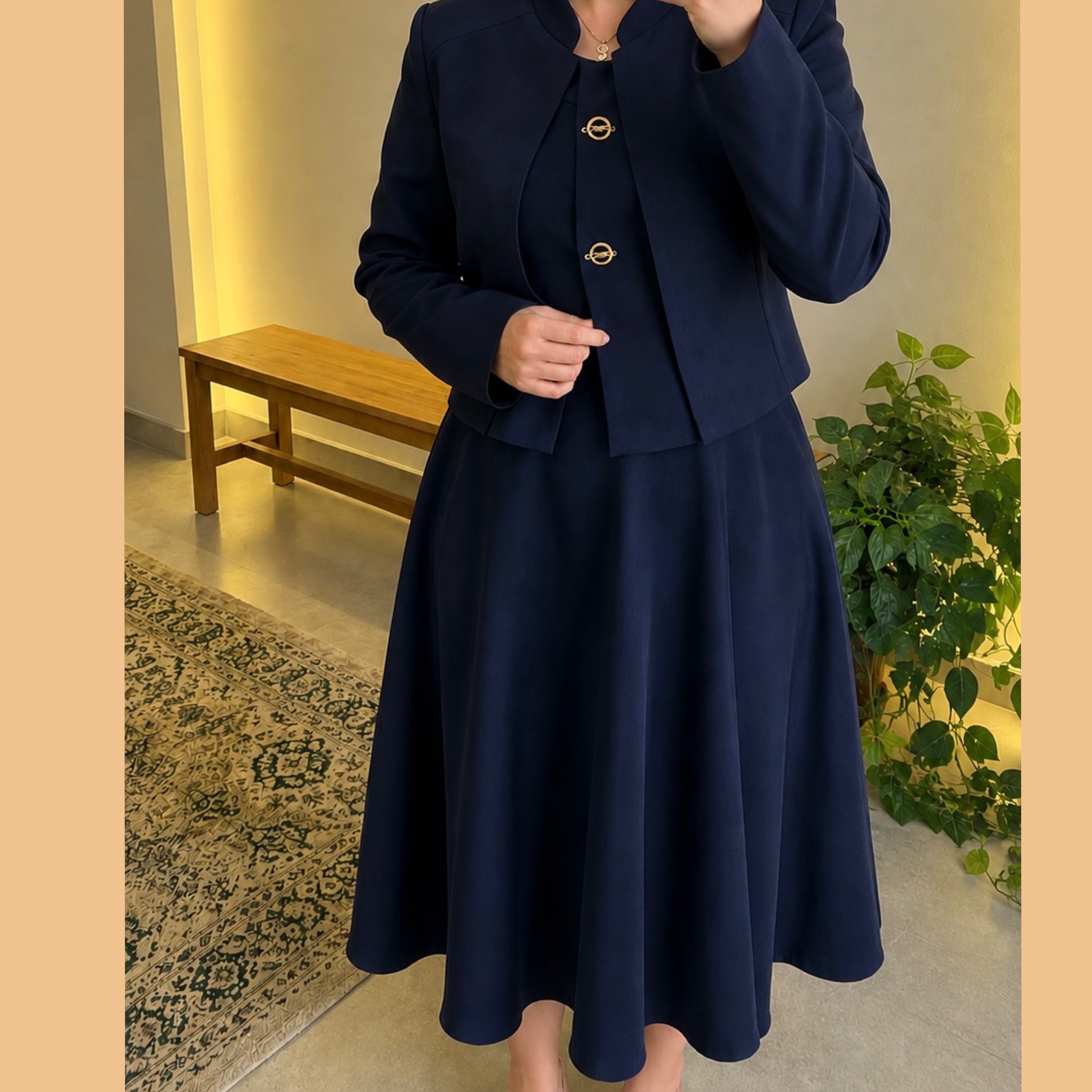 کت و دامن مجلسی کرپ